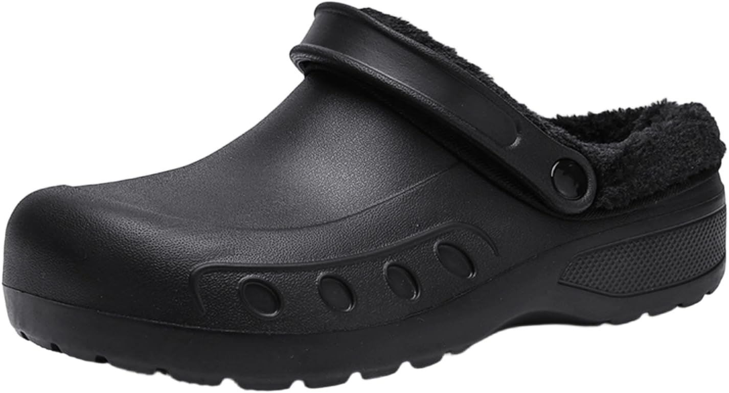 Теплые кухонные сабо YUKTOPA с подкладкой из искусственного меха - нескользящая легкая обувь без шнурков для мужчин и женщин, масло- и водостойкие, для дома и кухни, черный
Теплые кухонные сабо YUKTOPA с подкладкой из искусственного меха - нескользящая легкая обувь без шнурков для мужчин и женщин, масло- и водостойкие, для дома и кухни, черный