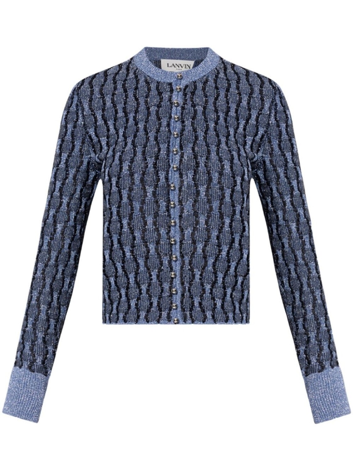Lanvin металлизированный вязаный кардиган, синий
Lanvin металлизированный вязаный кардиган, синий