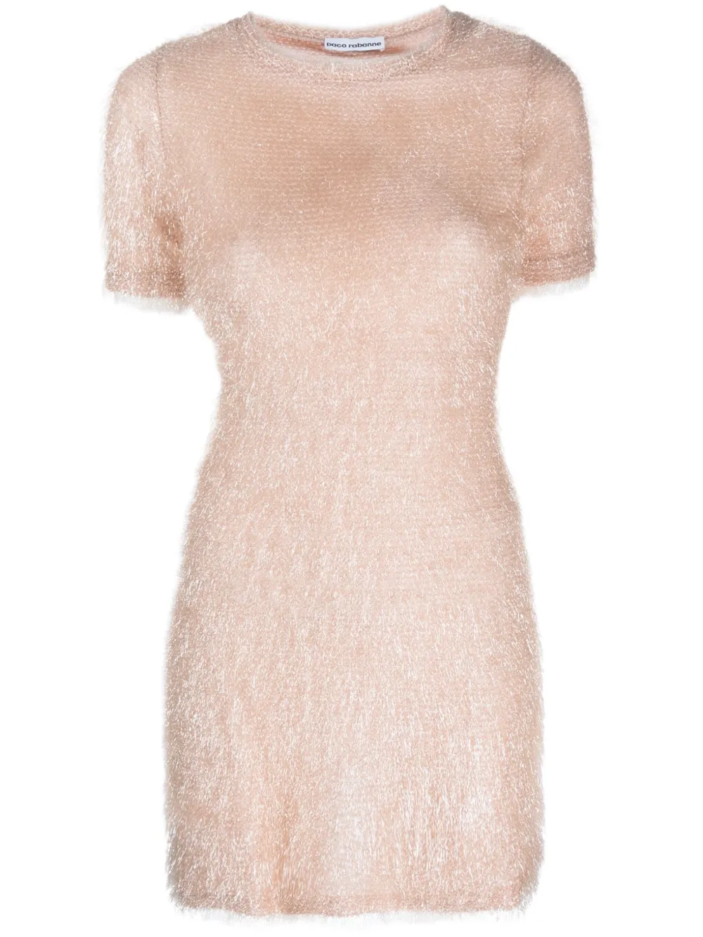 Платье с короткими рукавами и эффектом металлик Rabanne, розовый 
Платье с короткими рукавами и эффектом металлик Rabanne, розовый