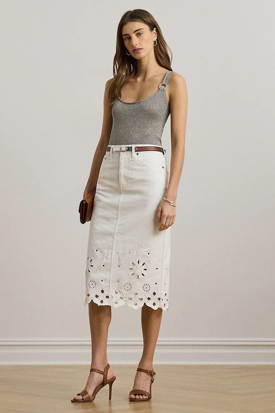 Джинсовая юбка Lauren Ralph Lauren, белый
Джинсовая юбка Lauren Ralph Lauren, белый