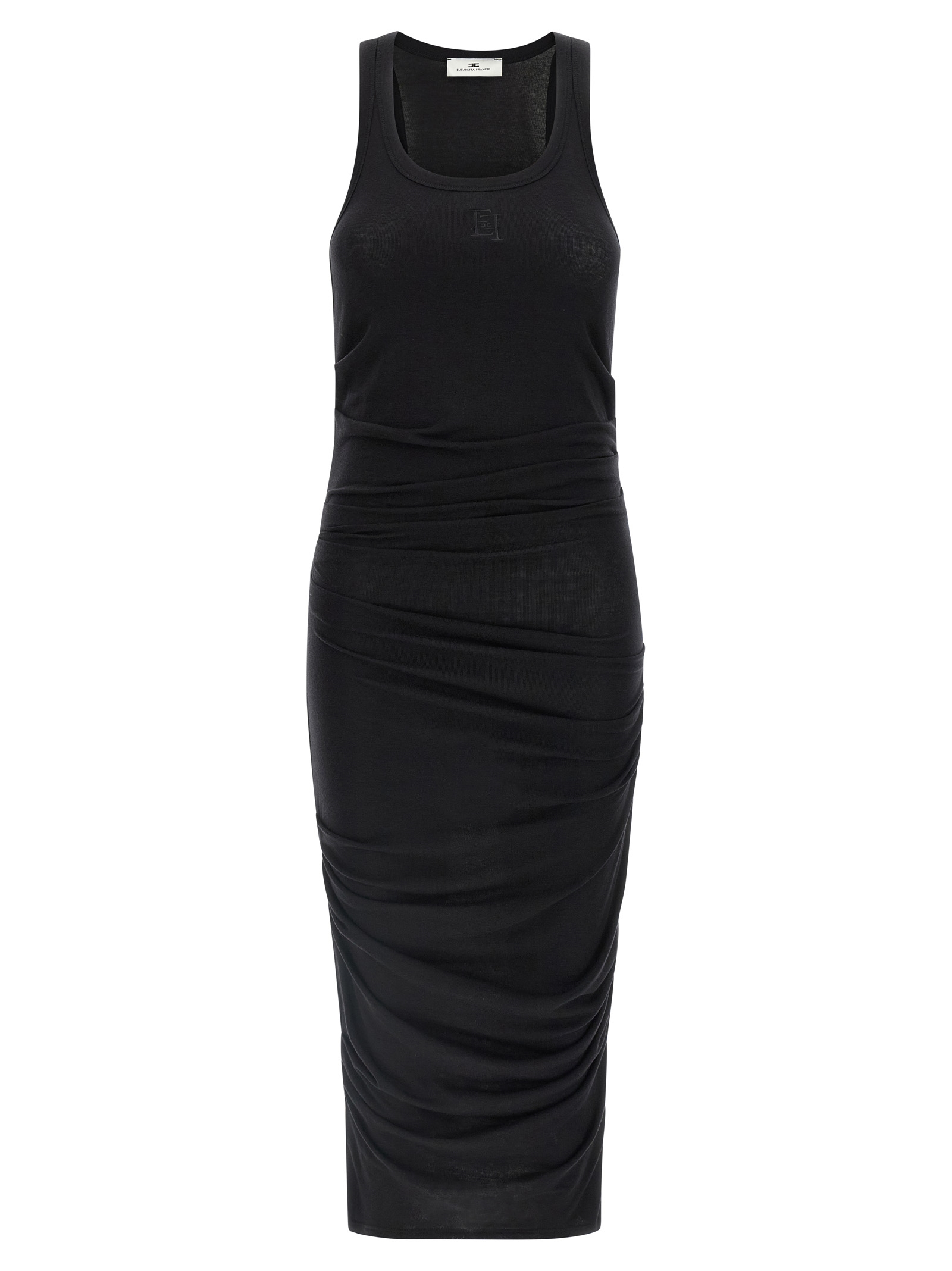 Платье с вышивкой логотипа Elisabetta Franchi, черный
Платье с вышивкой логотипа Elisabetta Franchi, черный