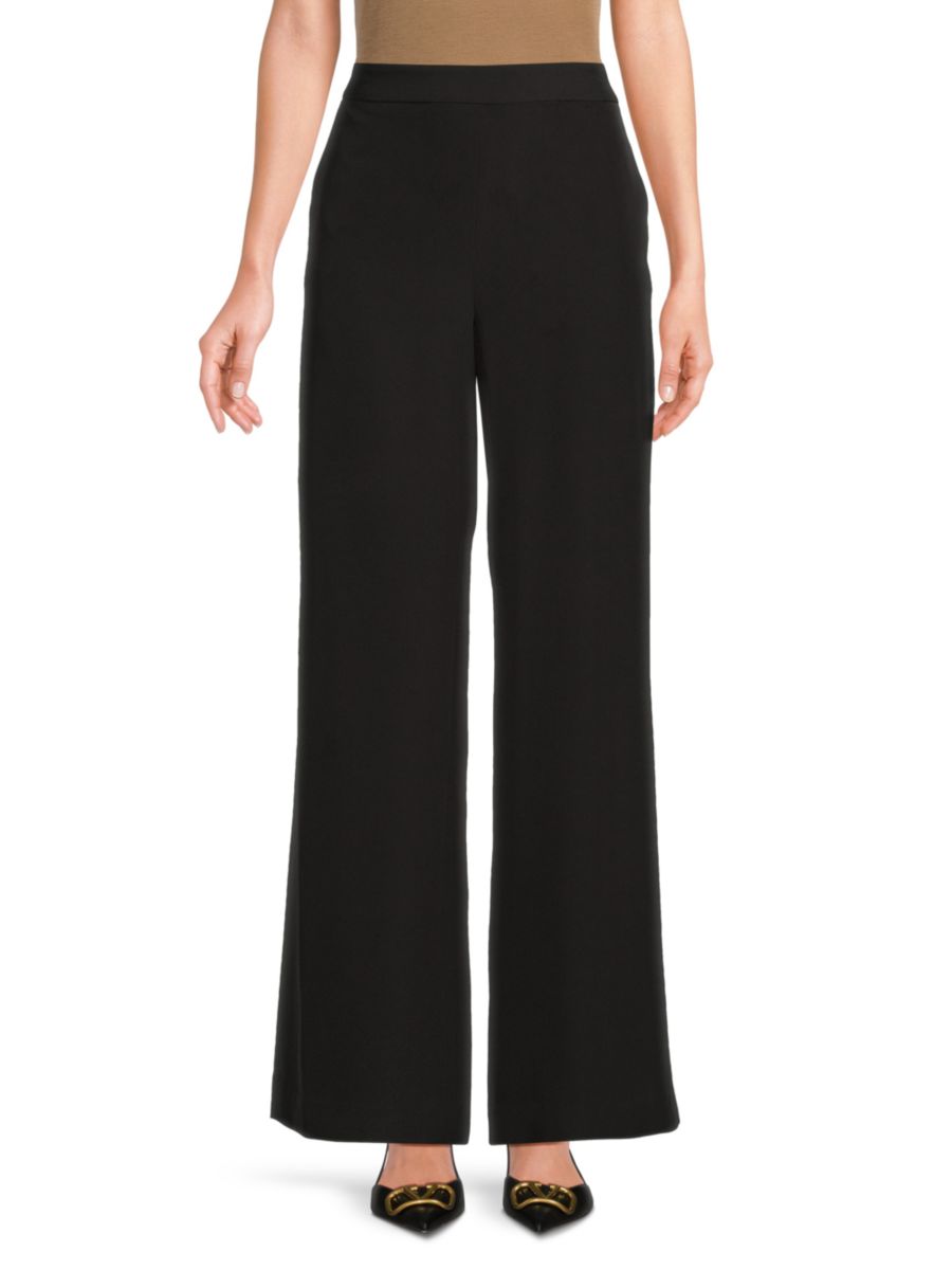 Широкие брюки без застежки спереди Halston, черный
Широкие брюки без застежки спереди Halston, черный