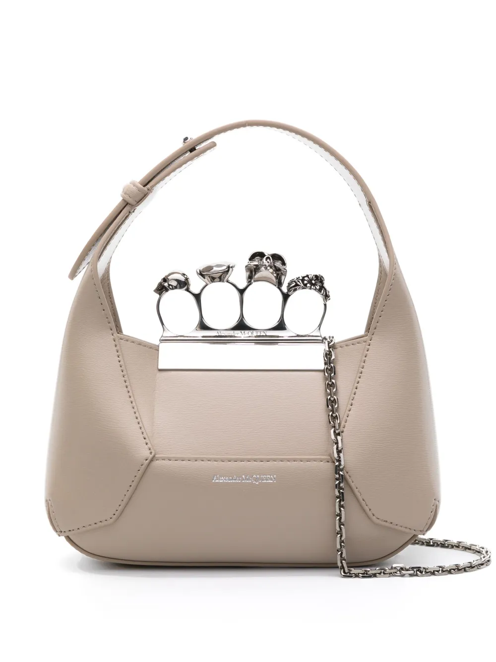 Мини-сумка The Jewelled Hobo Alexander McQueen, нейтральный
Мини-сумка The Jewelled Hobo Alexander McQueen, нейтральный