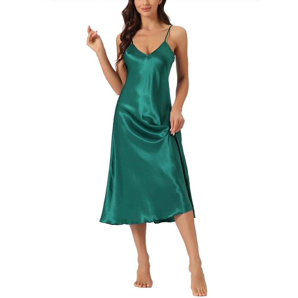 Женская пижама, ночная рубашка, пижама с v-образным вырезом, на тонких бретельках, ночная рубашка для отдыха Cheibear, цвет Dark Green
Женская пижама, ночная рубашка, пижама с v-образным вырезом, на тонких бретельках, ночная рубашка для отдыха Cheibear, цвет Dark Green