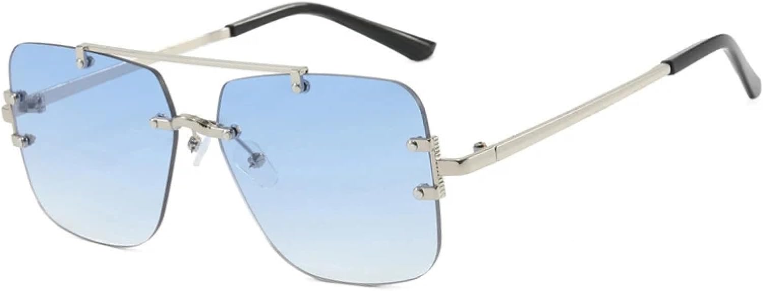 Модные женские солнцезащитные очки с двойной перемычкой, увеличенного размера, без оправы, для мужчин, для активного отдыха, поездок, путешествий, с защитой от УФ-излучения UV400 TKKTLLT, Silver Blue
Модные женские солнцезащитные очки с двойной перемычкой, увеличенного размера, без оправы, для мужчин, для активного отдыха, поездок, путешествий, с защитой от УФ-излучения UV400 TKKTLLT, Silver Blue