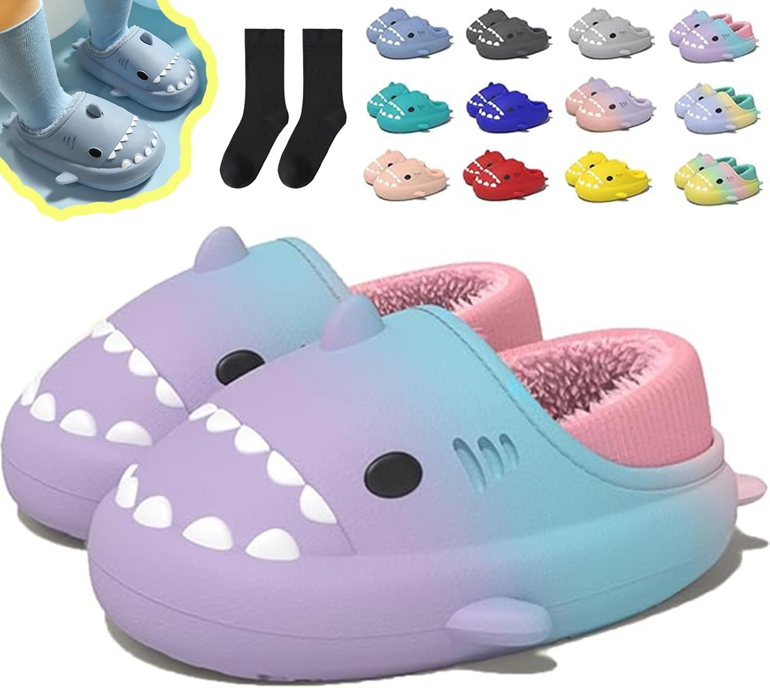 Зимние тапочки в виде акулы, тапочки с акулой со съемной плюшевой подкладкой, теплые зимние плюшевые удобные нескользящие шлепанцы Generic, Color-h
Зимние тапочки в виде акулы, тапочки с акулой со съемной плюшевой подкладкой, теплые зимние плюшевые удобные нескользящие шлепанцы Generic, Color-h