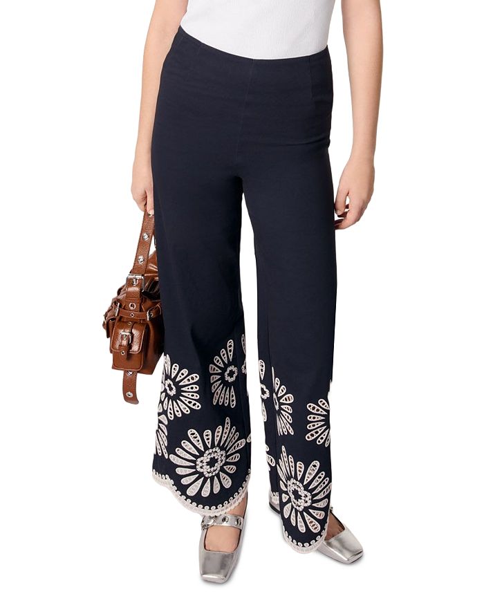 Брюки с деталями из вязаного крючком Maje, синий
Брюки с деталями из вязаного крючком Maje, синий