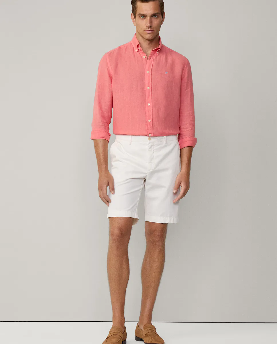 Мужские облегающие шорты-чинос Kensington Hackett, белый
Мужские облегающие шорты-чинос Kensington Hackett, белый