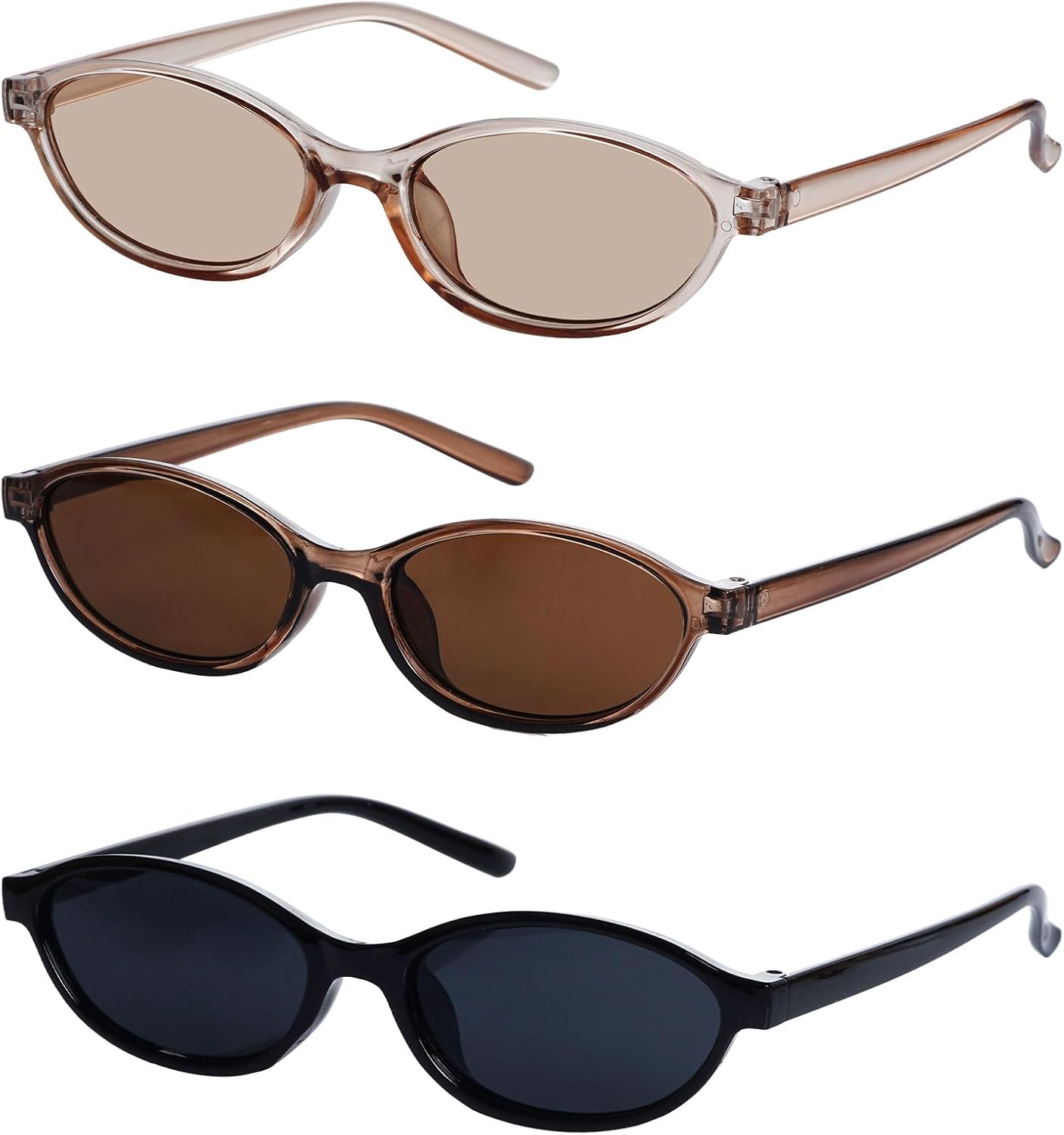 Nydotd 3 пары ретро-солнцезащитных очков «кошачий глаз» овальной формы для женщин, модные узкие солнцезащитные очки в стиле Y2k, дизайнерские солнцезащитные очки 90-х годов, Black + Brown + Champagne
Nydotd 3 пары ретро-солнцезащитных очков «кошачий глаз» овальной формы для женщин, модные узкие солнцезащитные очки в стиле Y2k, дизайнерские солнцезащитные очки 90-х годов, Black + Brown + Champagne