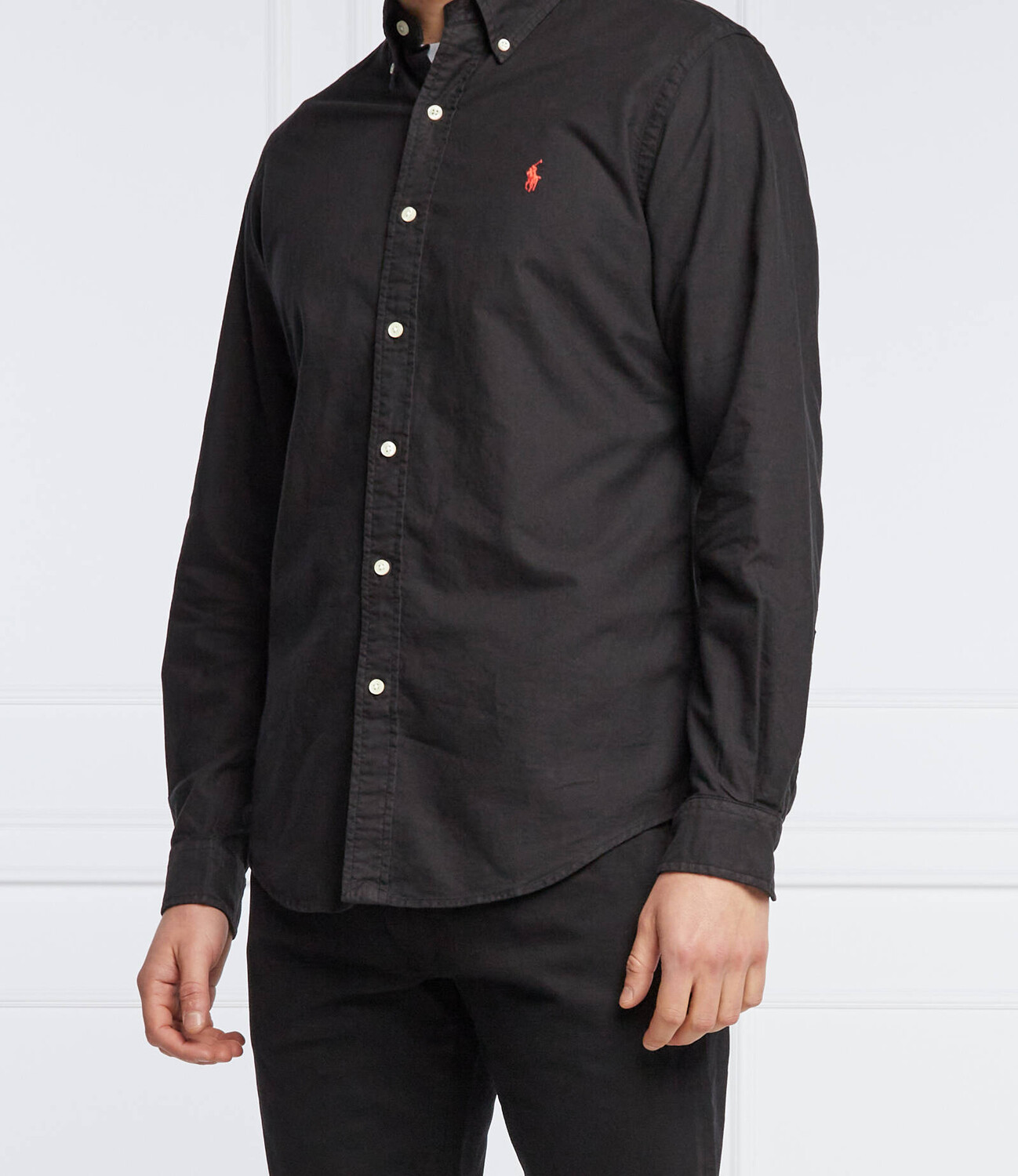 Рубашка POLO RALPH LAUREN custom fit, черный 
Рубашка POLO RALPH LAUREN custom fit, черный