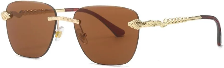 Винтажные солнцезащитные очки MUTYNE без оправы для женщин и мужчин, модные солнцезащитные очки с металлическим змеиным рисунком, роскошные солнцезащитные очки, Brown
Винтажные солнцезащитные очки MUTYNE без оправы для женщин и мужчин, модные солнцезащитные очки с металлическим змеиным рисунком, роскошные солнцезащитные очки, Brown