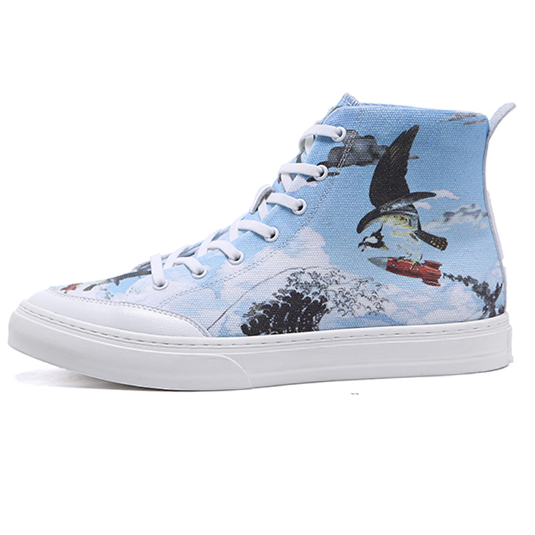 YEDANI Высокие парусиновые туфли мужские, сине-белые
YEDANI Высокие парусиновые туфли мужские, сине-белые