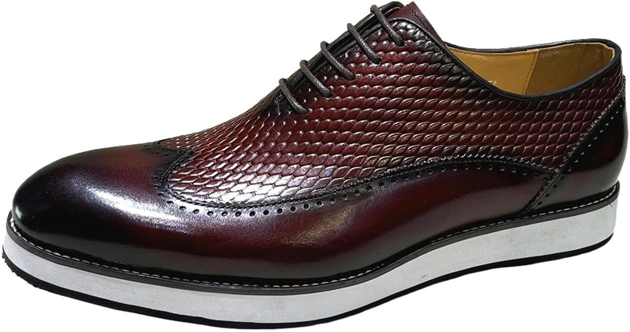 Мужские туфли Santimon Wingtip Oxford, Тисненая кожа с легкой амортизирующей подошвой, Обувь в стиле бизнес-кэжуал для офиса и свадьбы, красный
Мужские туфли Santimon Wingtip Oxford, Тисненая кожа с легкой амортизирующей подошвой, Обувь в стиле бизнес-кэжуал для офиса и свадьбы, красный