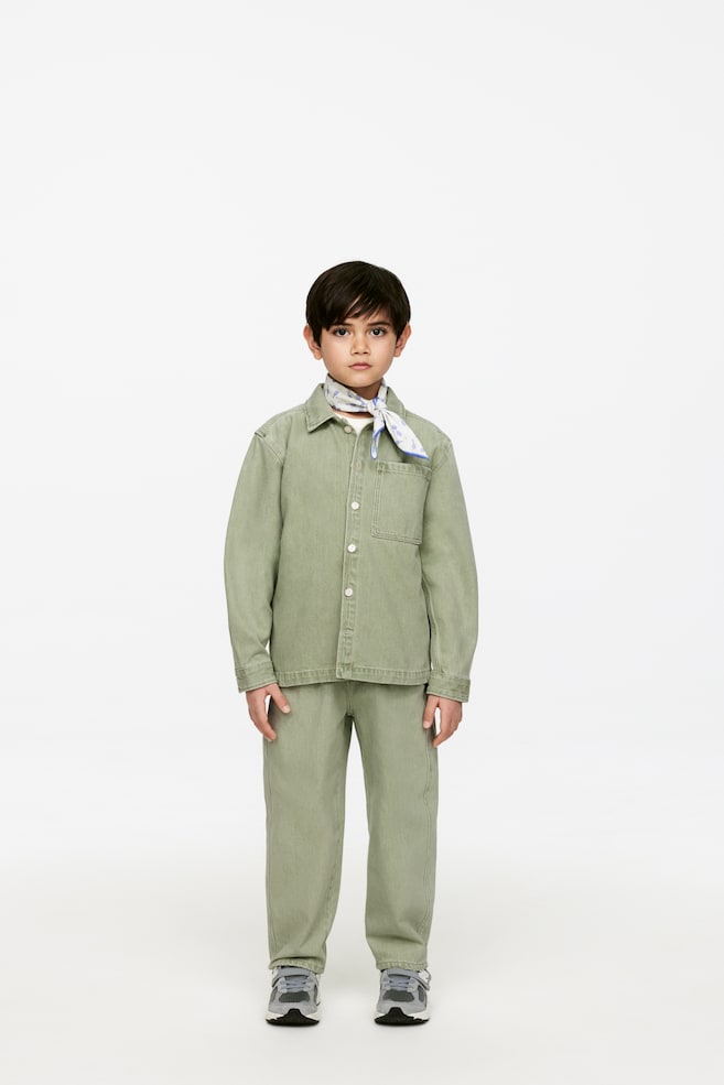 Рубашка из стираного денима Arket, зеленый 
Рубашка из стираного денима Arket, зеленый