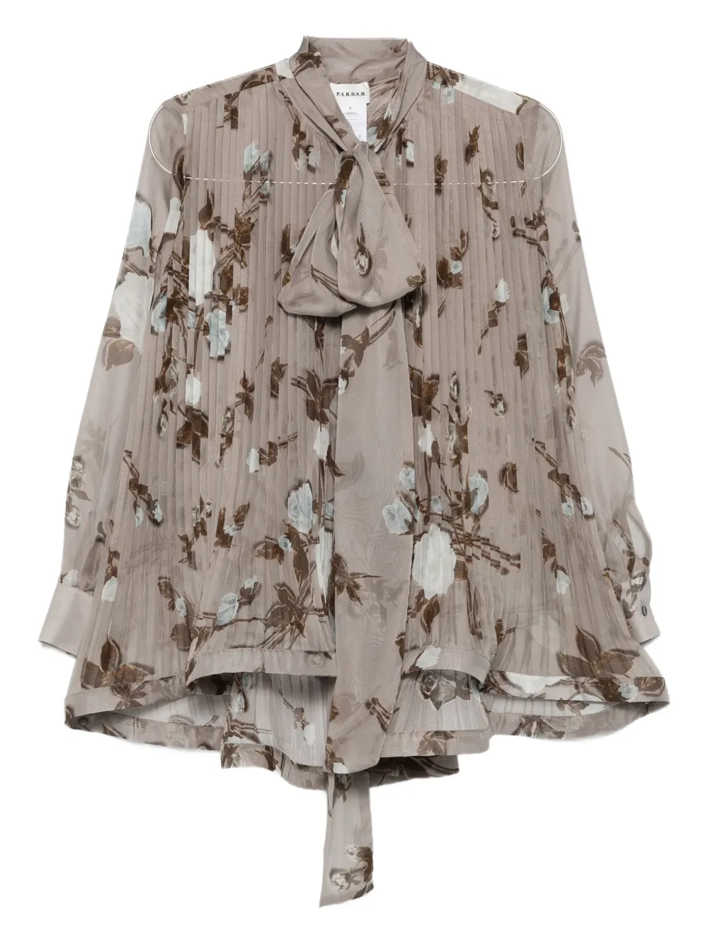 Плиссированная блузка с цветочным принтом P.A.R.O.S.H., серый
Плиссированная блузка с цветочным принтом P.A.R.O.S.H., серый