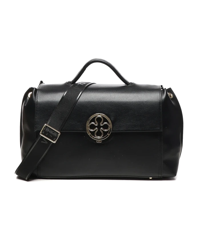 Черная кожаная сумка с металлическим логотипом V73, черный
Черная кожаная сумка с металлическим логотипом V73, черный