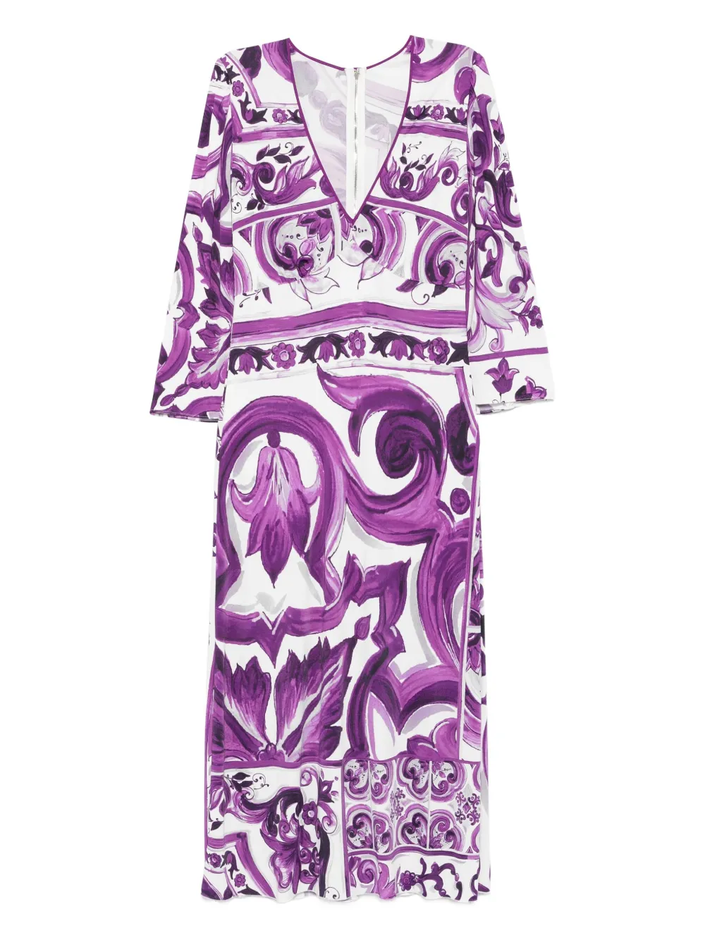 Платье с принтом Maiolica DOLCE & GABBANA, фиолетовый 
Платье с принтом Maiolica DOLCE & GABBANA, фиолетовый