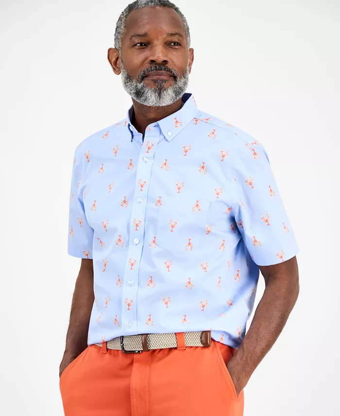 Мужская рубашка с коротким рукавом и принтом лобстера на пуговицах Club Room, синий
Мужская рубашка с коротким рукавом и принтом лобстера на пуговицах Club Room, синий