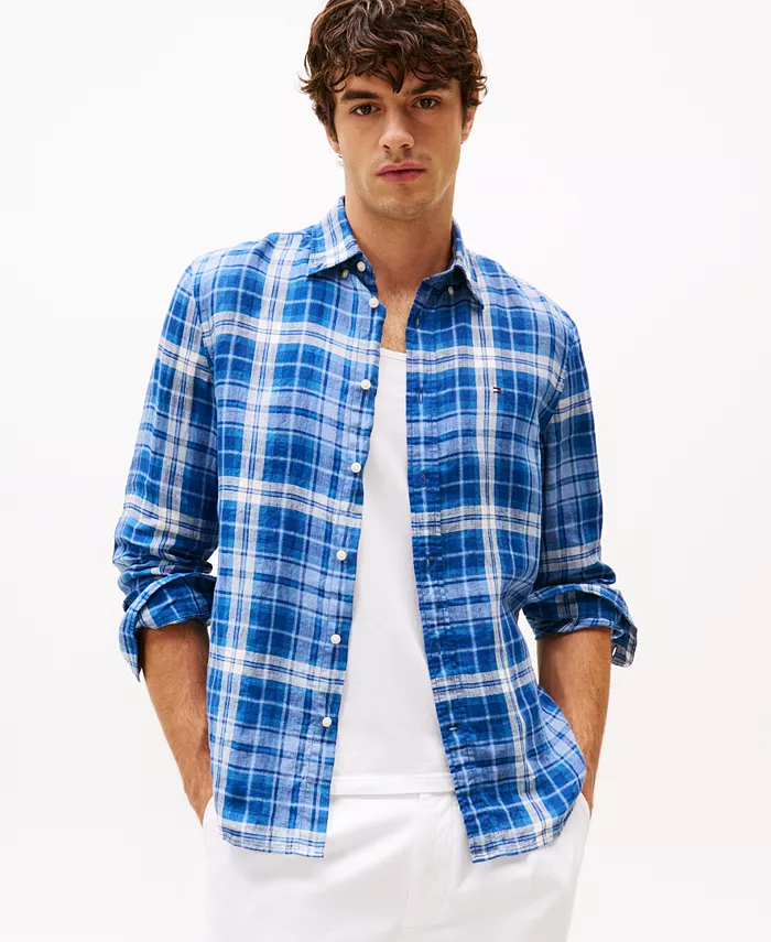 Мужская клетчатая льняная рубашка Tommy Hilfiger, синий
Мужская клетчатая льняная рубашка Tommy Hilfiger, синий