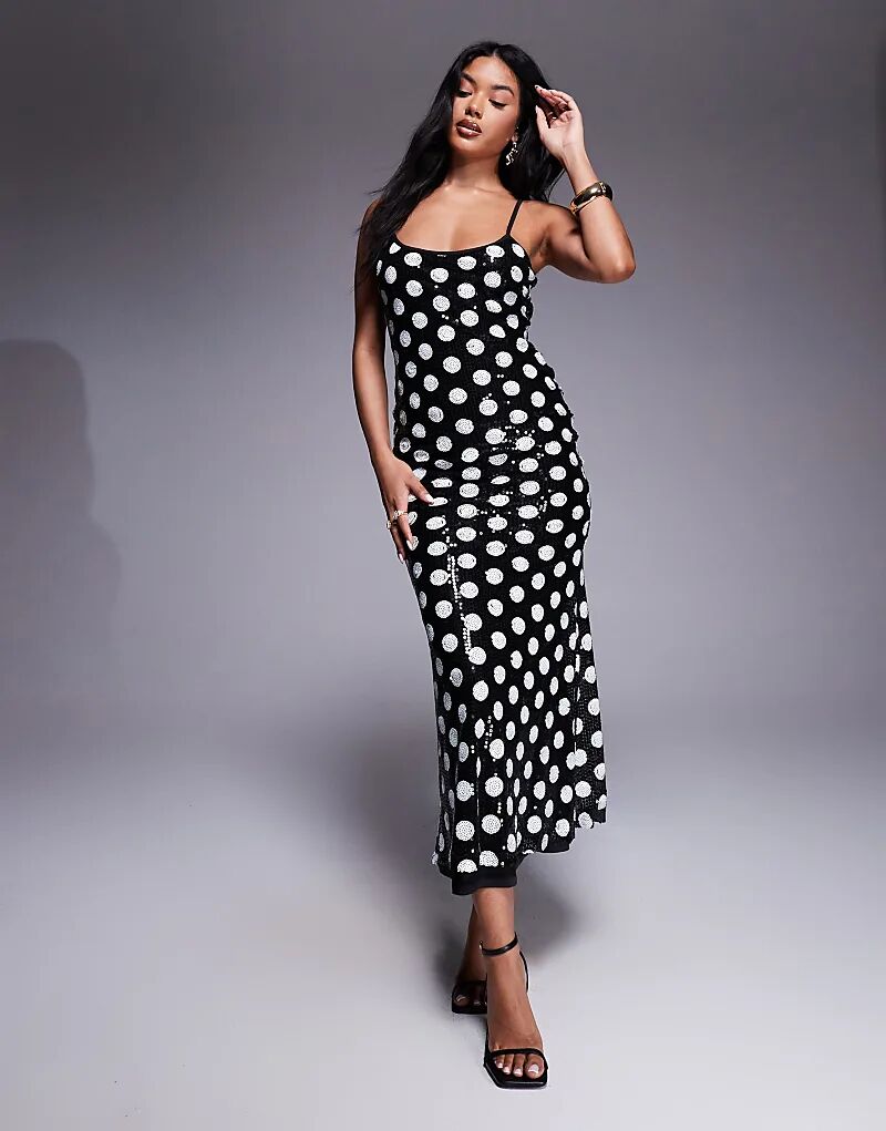 Платье макси Rare London с пайетками в черно-белый горошек
Платье макси Rare London с пайетками в черно-белый горошек