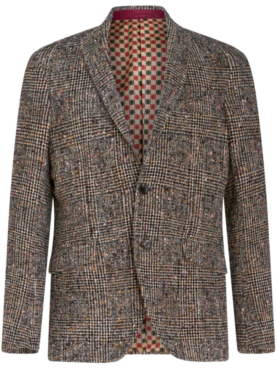 ETRO клетчатый пиджак с заостренными лацканами, коричневый