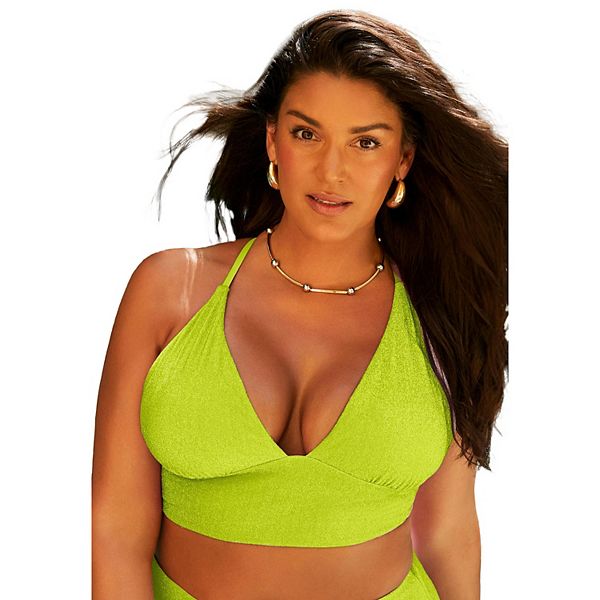 Женский топ бикини лонглайн с блестками Swimsuits For All, Neon Lime
Женский топ бикини лонглайн с блестками Swimsuits For All, Neon Lime