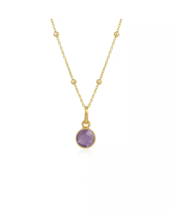 Круглое ожерелье с аметистовым кулоном и цепочкой из бисера из стерлингового серебра Spero London, gold
Круглое ожерелье с аметистовым кулоном и цепочкой из бисера из стерлингового серебра Spero London, gold