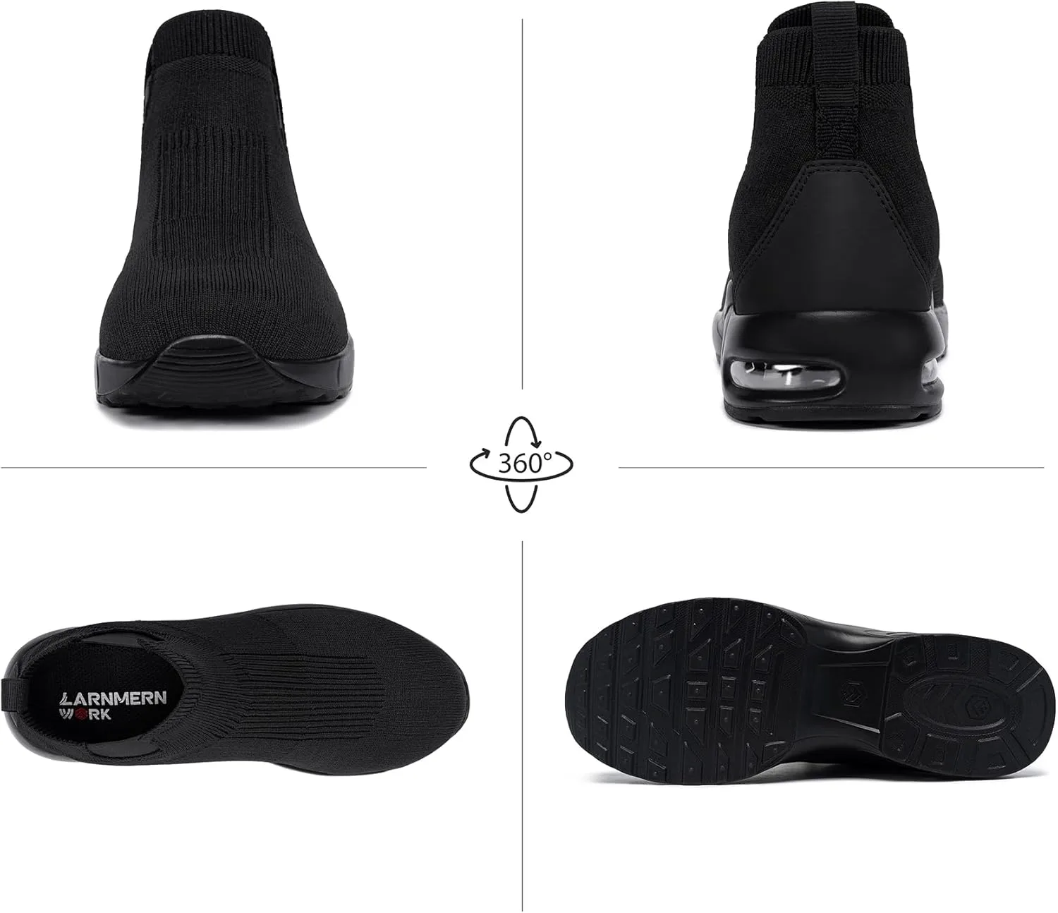 Стальные ботинки LARNMERN для мужчин и женщин с водоотталкивающей защитой, рабочие ботинки с противоскользящей подошвой, безопасные кроссовки на легкой подошве с воздушной подушкой, слипон, челси, черный
Стальные ботинки LARNMERN для мужчин и женщин с водоотталкивающей защитой, рабочие ботинки с противоскользящей подошвой, безопасные кроссовки на легкой подошве с воздушной подушкой, слипон, челси, черный