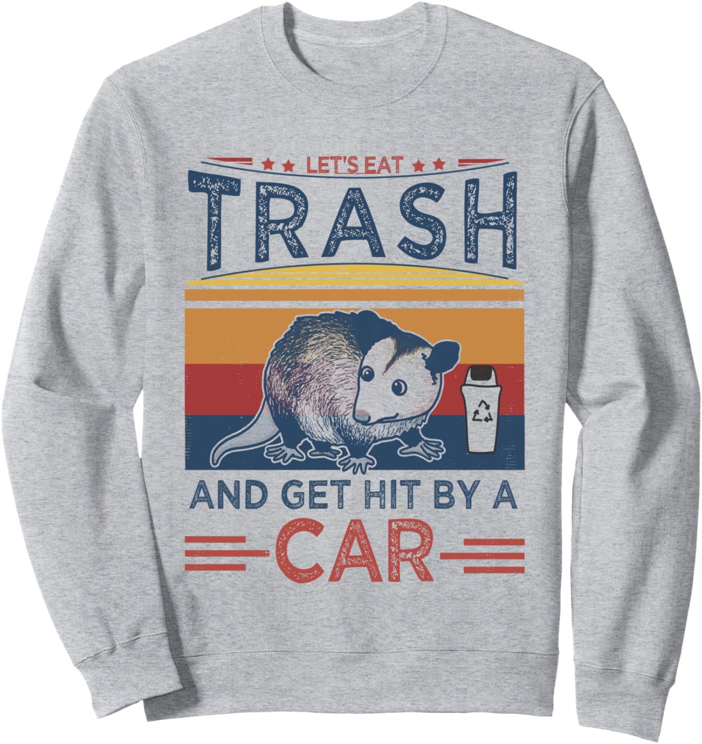 Давайте съедим мусор и попадем под машину, Забавная ретро-толстовка с опоссумом Let'S Eat Trash And Get Hit By A Car Vintage, серый
Давайте съедим мусор и попадем под машину, Забавная ретро-толстовка с опоссумом Let'S Eat Trash And Get Hit By A Car Vintage, серый