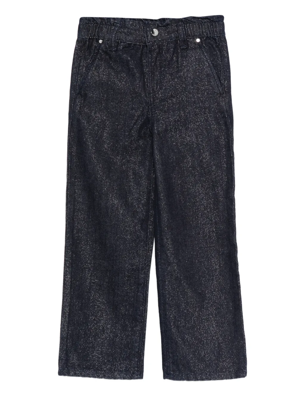 Джинсы с блестящими деталями и шлевками для ремня Guess Kids, синий
Джинсы с блестящими деталями и шлевками для ремня Guess Kids, синий