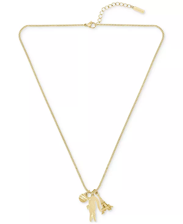 Ожерелье с подвеской в виде крокодила золотистого оттенка, зелёного цвета, 23-2/3 дюйма + удлинитель x дюймов Lacoste, gold
Ожерелье с подвеской в виде крокодила золотистого оттенка, зелёного цвета, 23-2/3 дюйма + удлинитель x дюймов Lacoste, gold