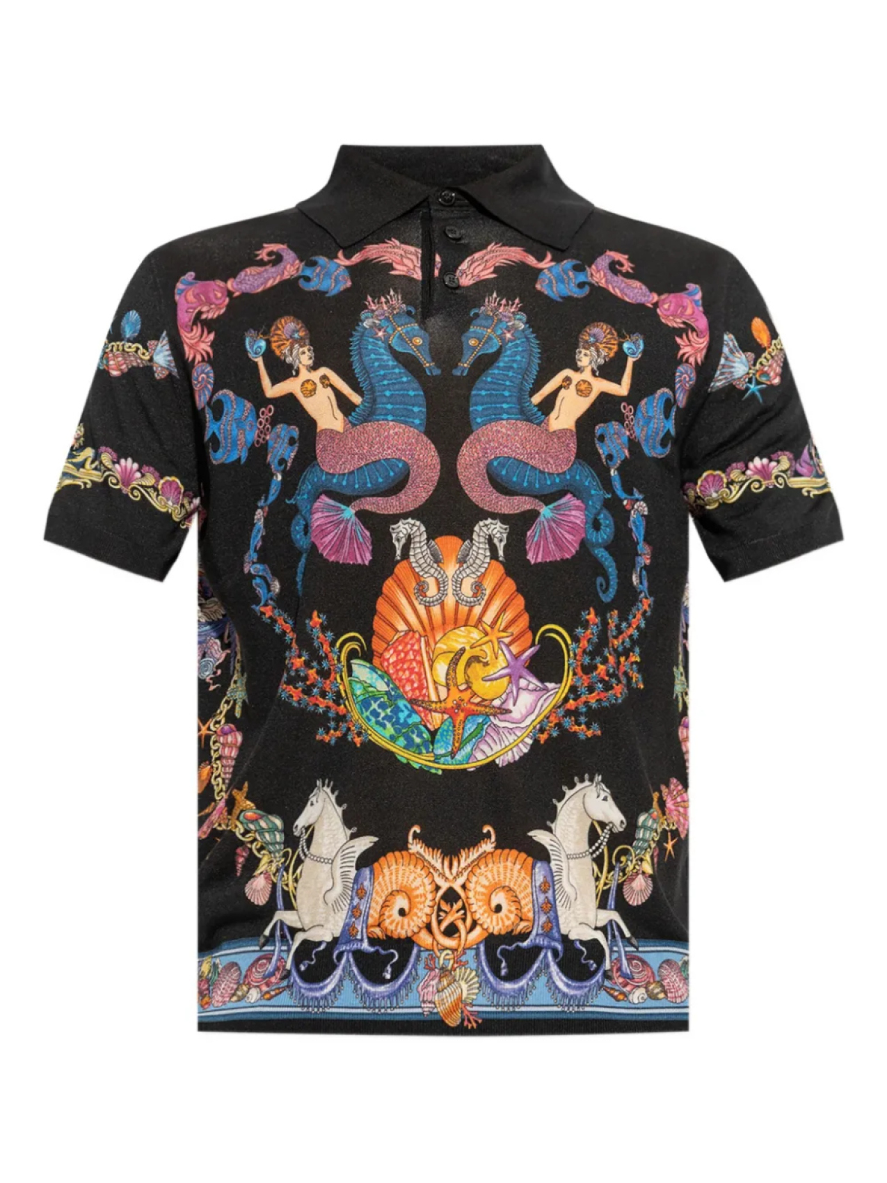 Трикотажная рубашка-поло Coral Theatre Versace, черный
Трикотажная рубашка-поло Coral Theatre Versace, черный