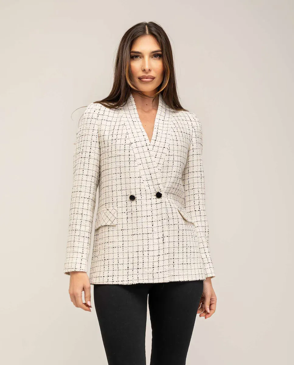 Женская куртка с оригинальным двубортным воротником на бретелях Fsh, белый
Женская куртка с оригинальным двубортным воротником на бретелях Fsh, белый