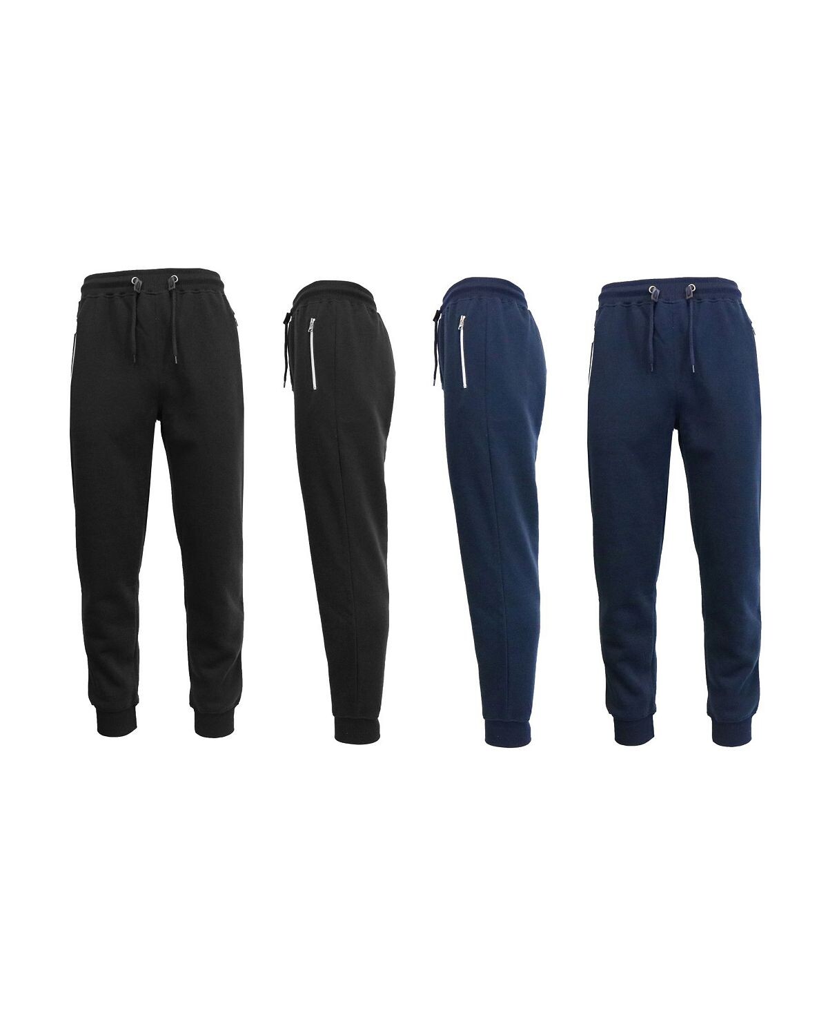 Комплекты из двух мужских флисовых джоггеров узкого кроя с карманами на молнии Galaxy By Harvic