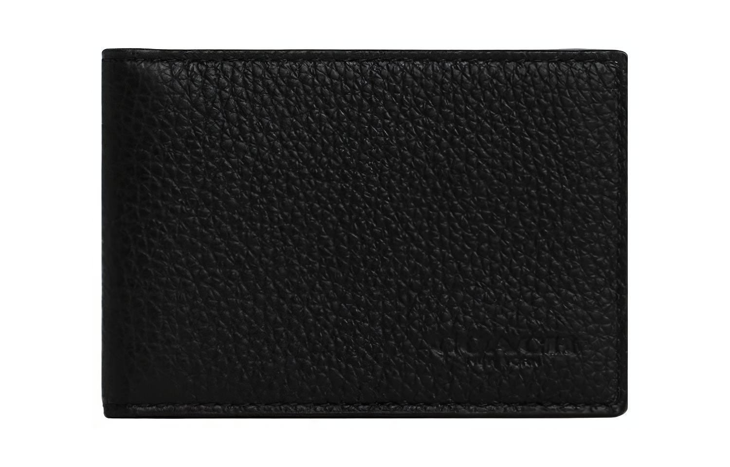 COACH Женский бумажник из шагреневой кожи с отделением для карт черный
COACH Женский бумажник из шагреневой кожи с отделением для карт черный