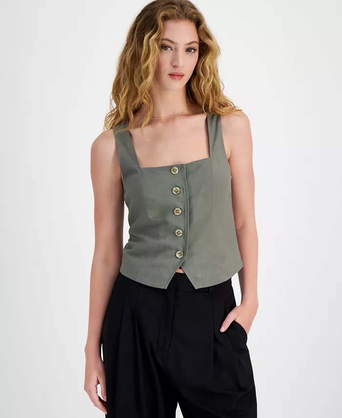 Женский жилет без рукавов с квадратным вырезом Bar III, зеленый
Женский жилет без рукавов с квадратным вырезом Bar III, зеленый