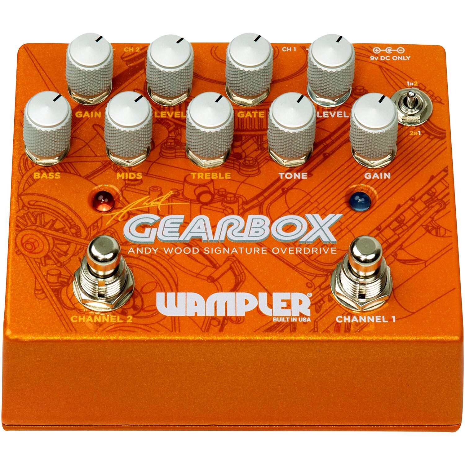 Wampler GEARBOX Andy Wood Signature Overdrive Педаль эффектов Оранжевая
Wampler GEARBOX Andy Wood Signature Overdrive Педаль эффектов Оранжевая