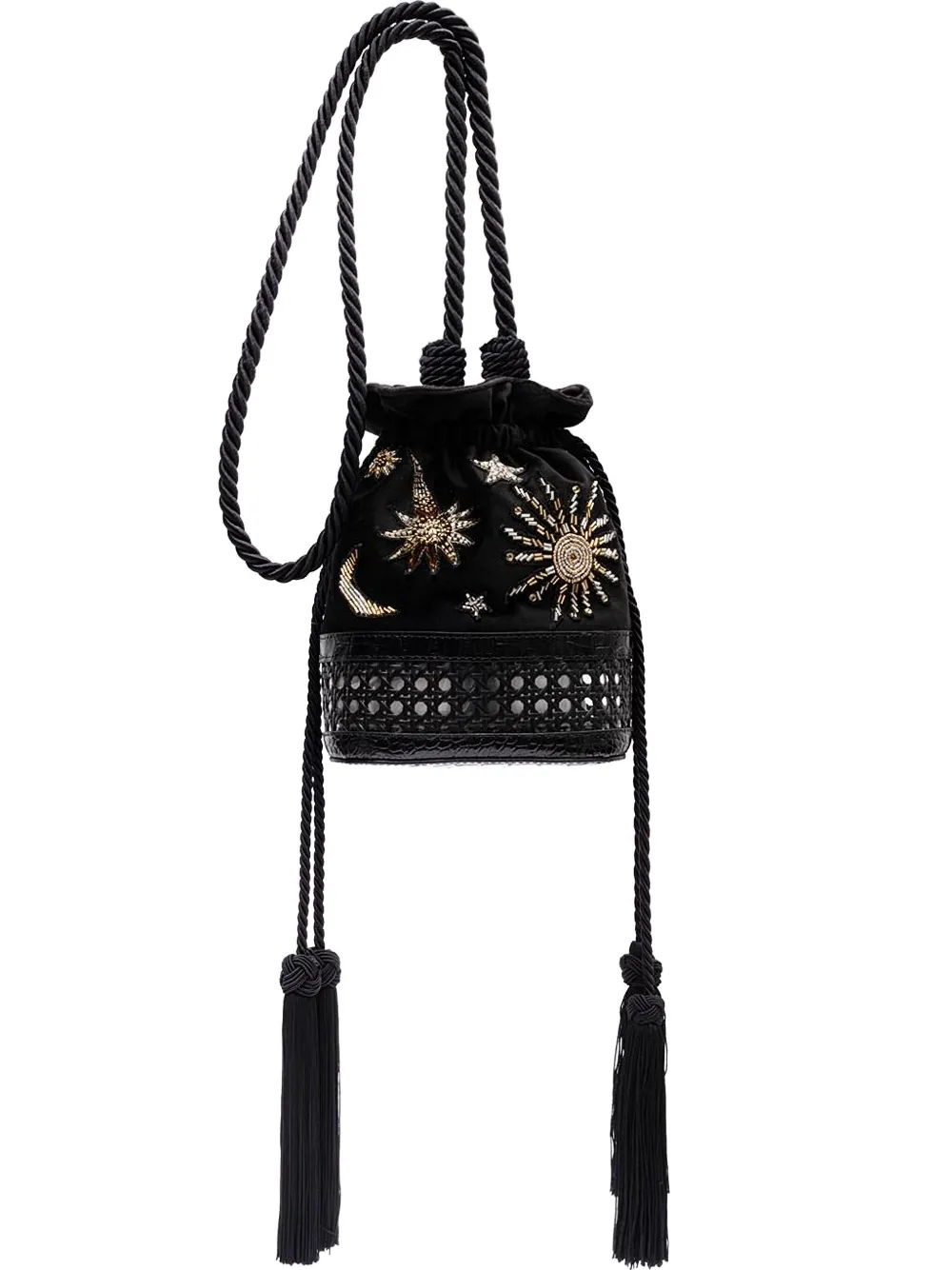 Бархатная сумка-ведро с вышивкой Isla, черный
Бархатная сумка-ведро с вышивкой Isla, черный