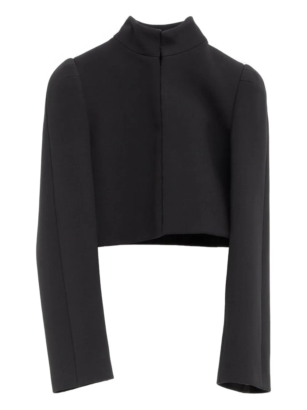 Укороченный жакет с пышными плечами Alaïa, черный 
Укороченный жакет с пышными плечами Alaïa, черный