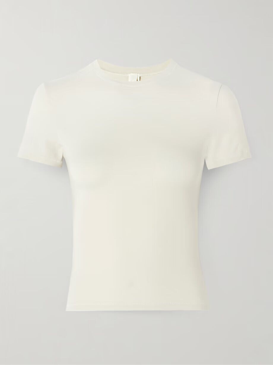 Футболка из эластичного хлопкового джерси Skims, кремовый
Футболка из эластичного хлопкового джерси Skims, кремовый