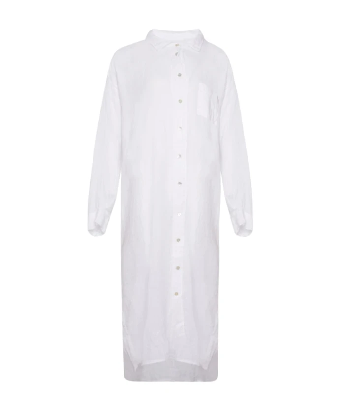 Белое льняное платье-рубашка Tiffany, белый
Белое льняное платье-рубашка Tiffany, белый