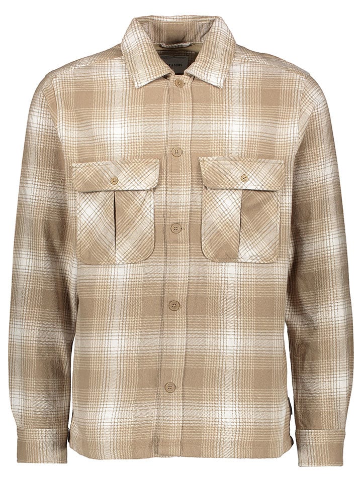 Рубашка ONLY & SONS, цвет beige/weiß 
Рубашка ONLY & SONS, цвет beige/weiß