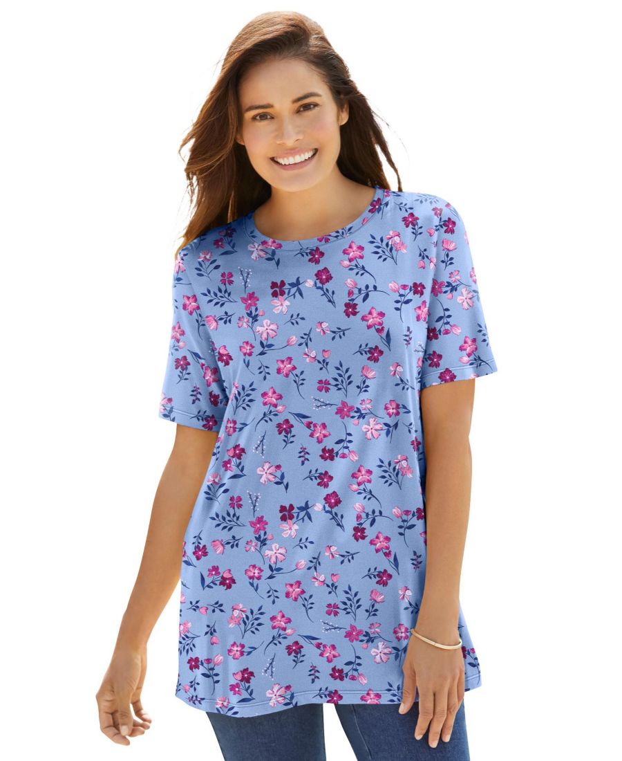 Женская футболка Within Tops & Tees с коротким рукавом и круглым вырезом, с принтом Woman Within, French blue pretty floral, Синий, Женская футболка Within Tops & Tees с коротким рукавом и круглым вырезом, с принтом Woman Within, French blue pretty floral
Женская футболка Within Tops & Tees с коротким рукавом и круглым вырезом, с принтом Woman Within, French blue pretty floral, Синий, Женская футболка Within Tops & Tees с коротким рукавом и круглым вырезом, с принтом Woman Within, French blue pretty floral