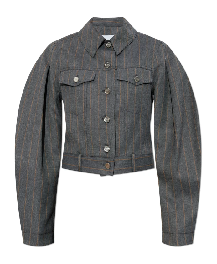 Серая полосатая куртка Ganni, серый
Серая полосатая куртка Ganni, серый