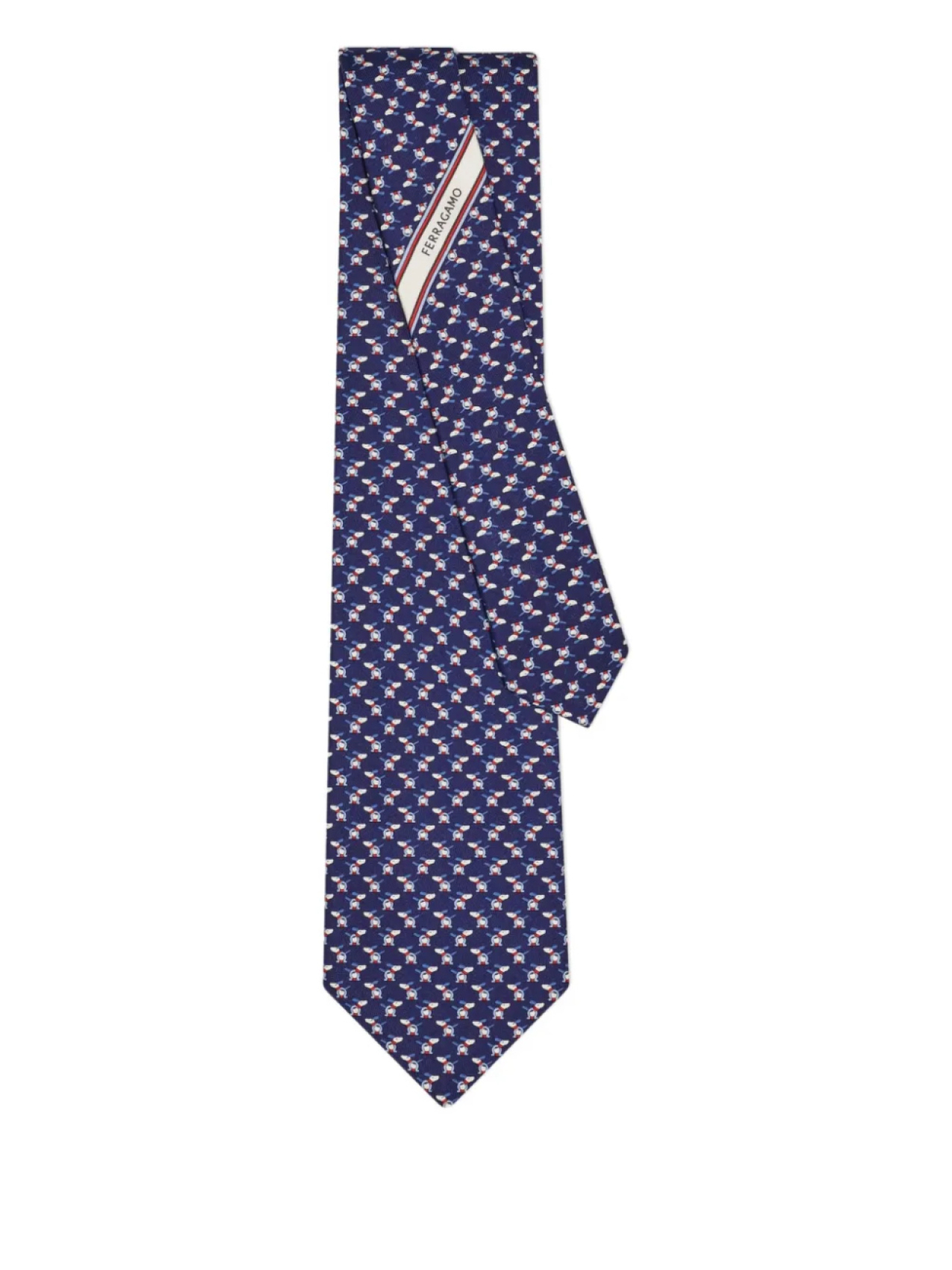 Галстук из шёлка с принтом Ferragamo, синий
Галстук из шёлка с принтом Ferragamo, синий