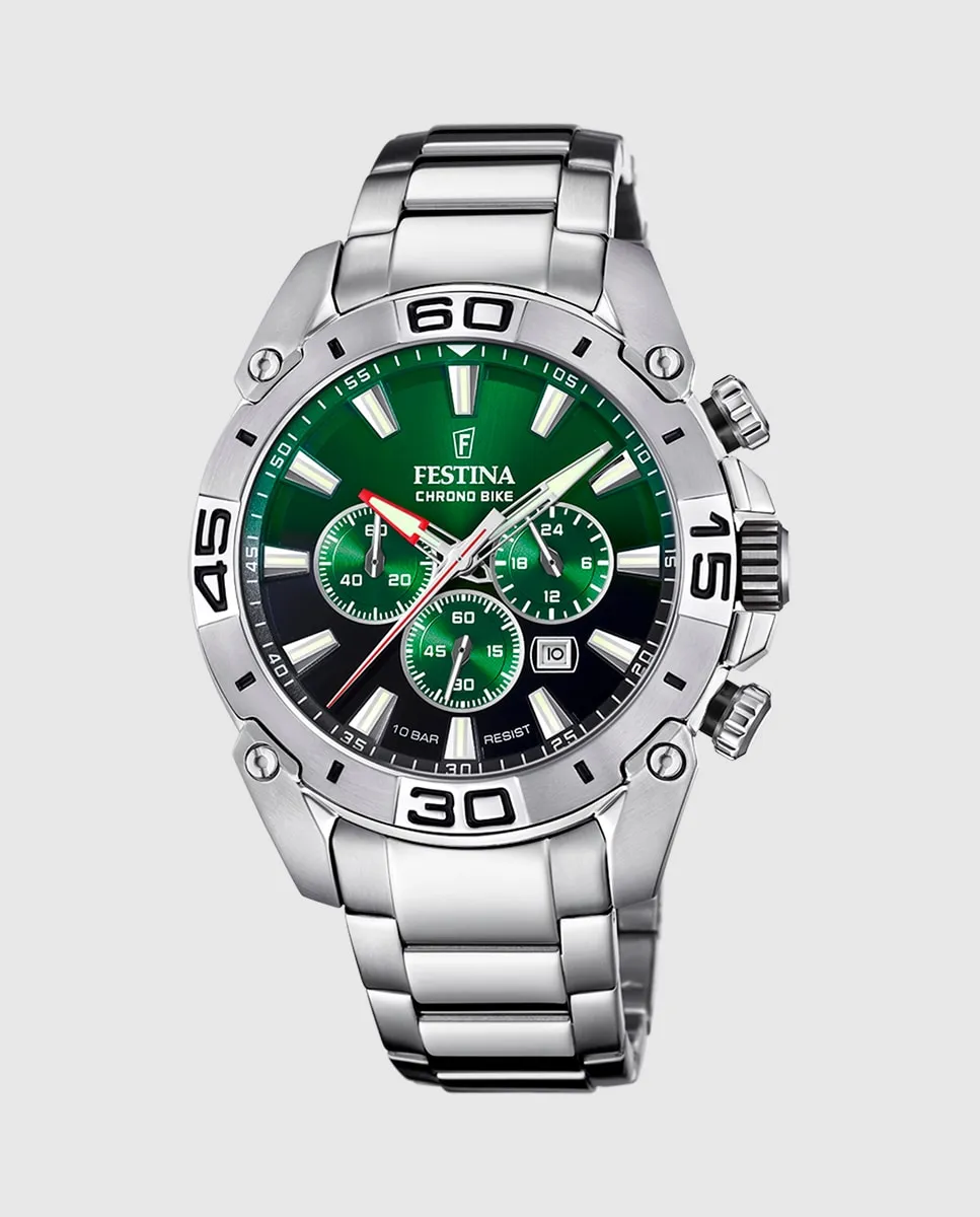 Мужские часы F20543/3 Chrono Bike из серебристой стали Festina, серебряный
Мужские часы F20543/3 Chrono Bike из серебристой стали Festina, серебряный