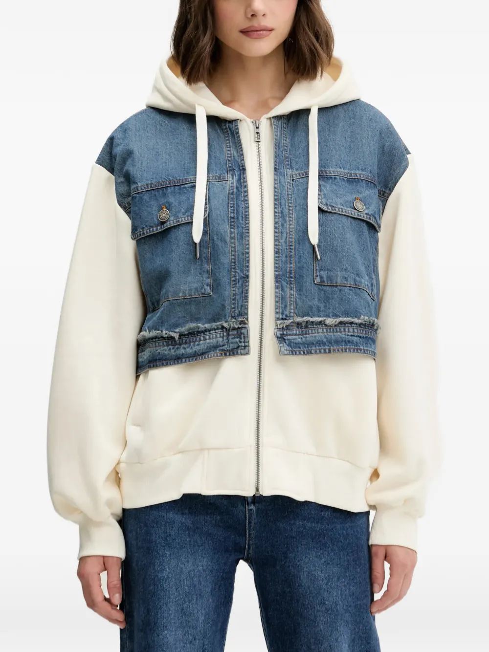 Джинсовый свитшот с капюшоном и карманом Desigual, нейтральный
Джинсовый свитшот с капюшоном и карманом Desigual, нейтральный