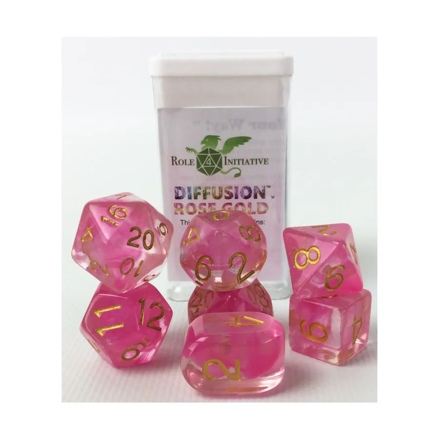 Многогранные игральные кости — розовое золото, арочные d4 с белыми цифрами (7), Game Dice - Diffusion (Role 4 Initiative)
Многогранные игральные кости — розовое золото, арочные d4 с белыми цифрами (7), Game Dice - Diffusion (Role 4 Initiative)