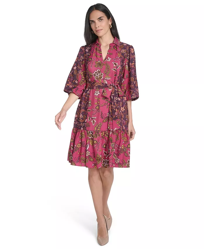 Женское короткое платье-рубашка с многоуровневой юбкой Jessica Howard
Женское короткое платье-рубашка с многоуровневой юбкой Jessica Howard