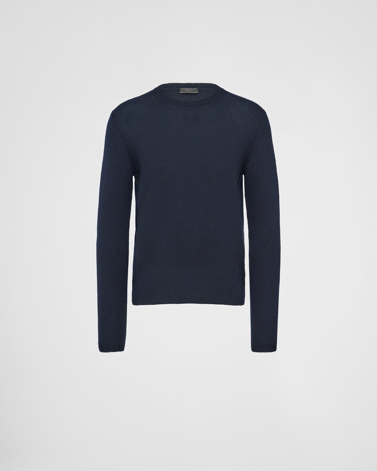 Кашемировый свитер с круглым вырезом Prada, синий
Кашемировый свитер с круглым вырезом Prada, синий